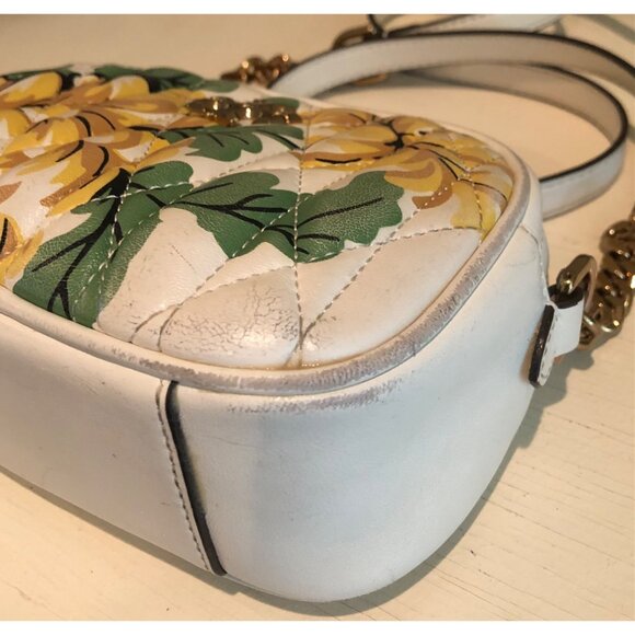 TORY BURCH Kira Flora Printed Leather Handbag Camera Quilted Crossbody - Picture 12 of 14